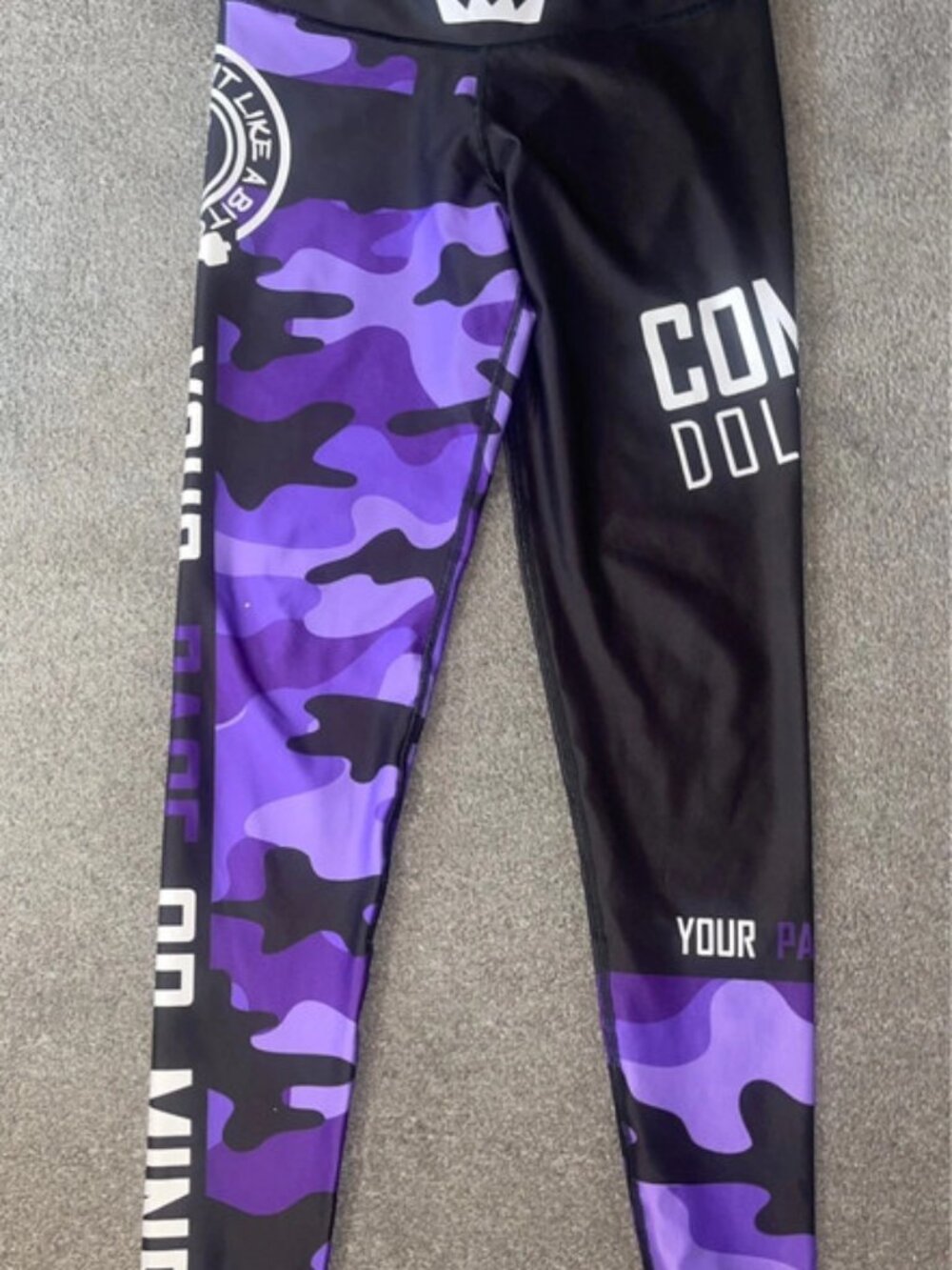 Combat Dollies Purple Camo fitness leggings